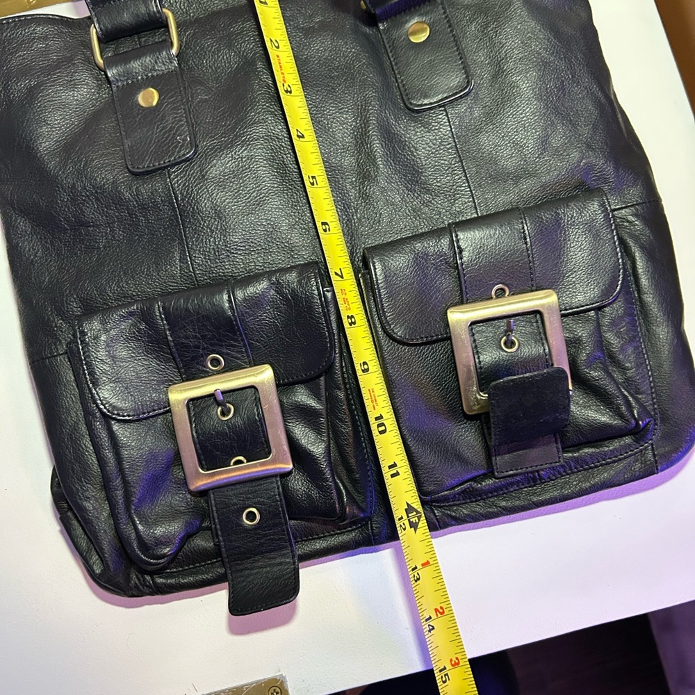Chocolat Blu Black Shoulder Bag with Gold Accents - Picture 12 of 12